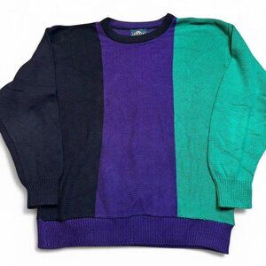 Vintage color block Jantzen knitted preppy sweater size‎ large